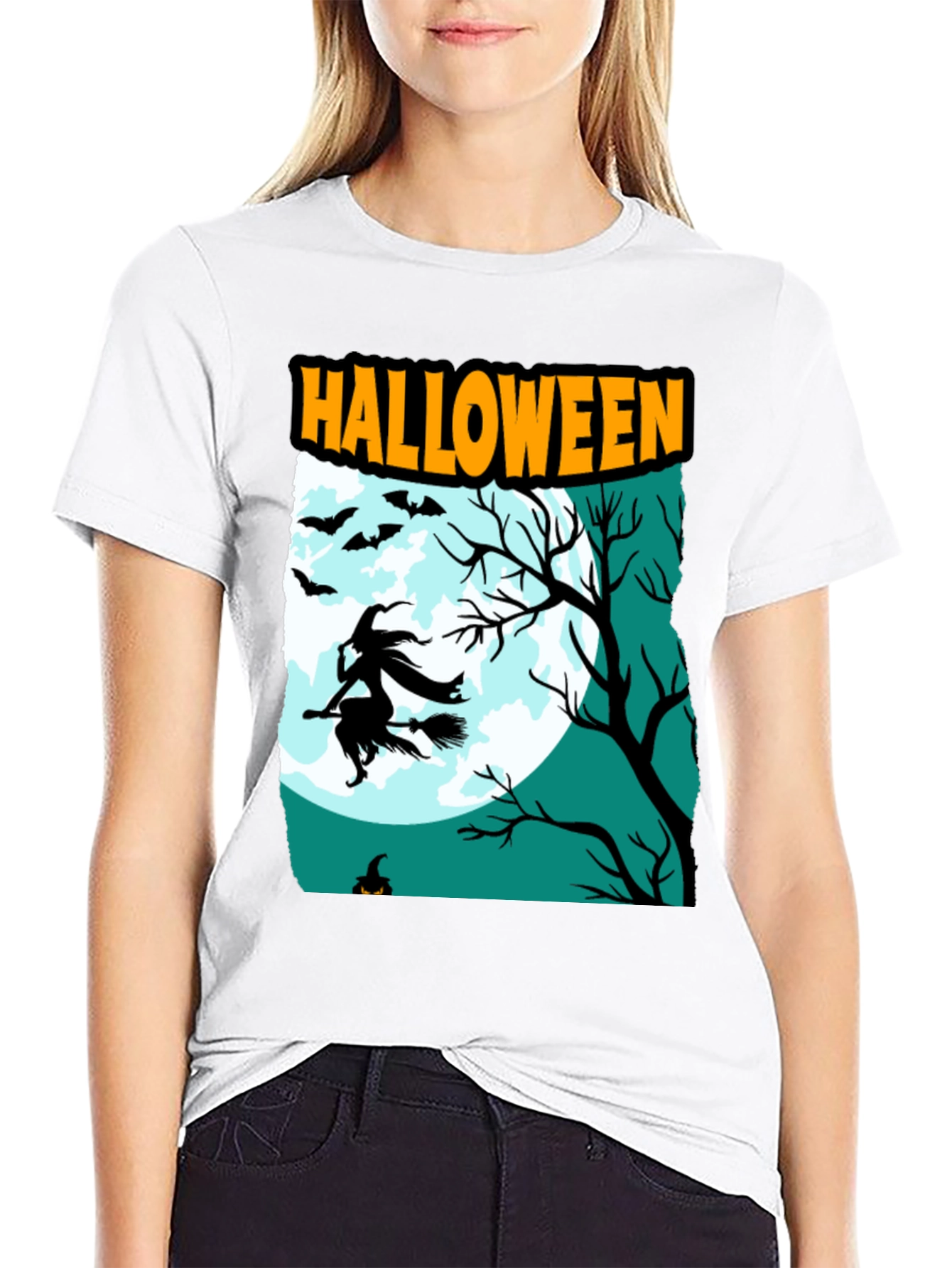 Halloween Witch Graphic T-Shirt