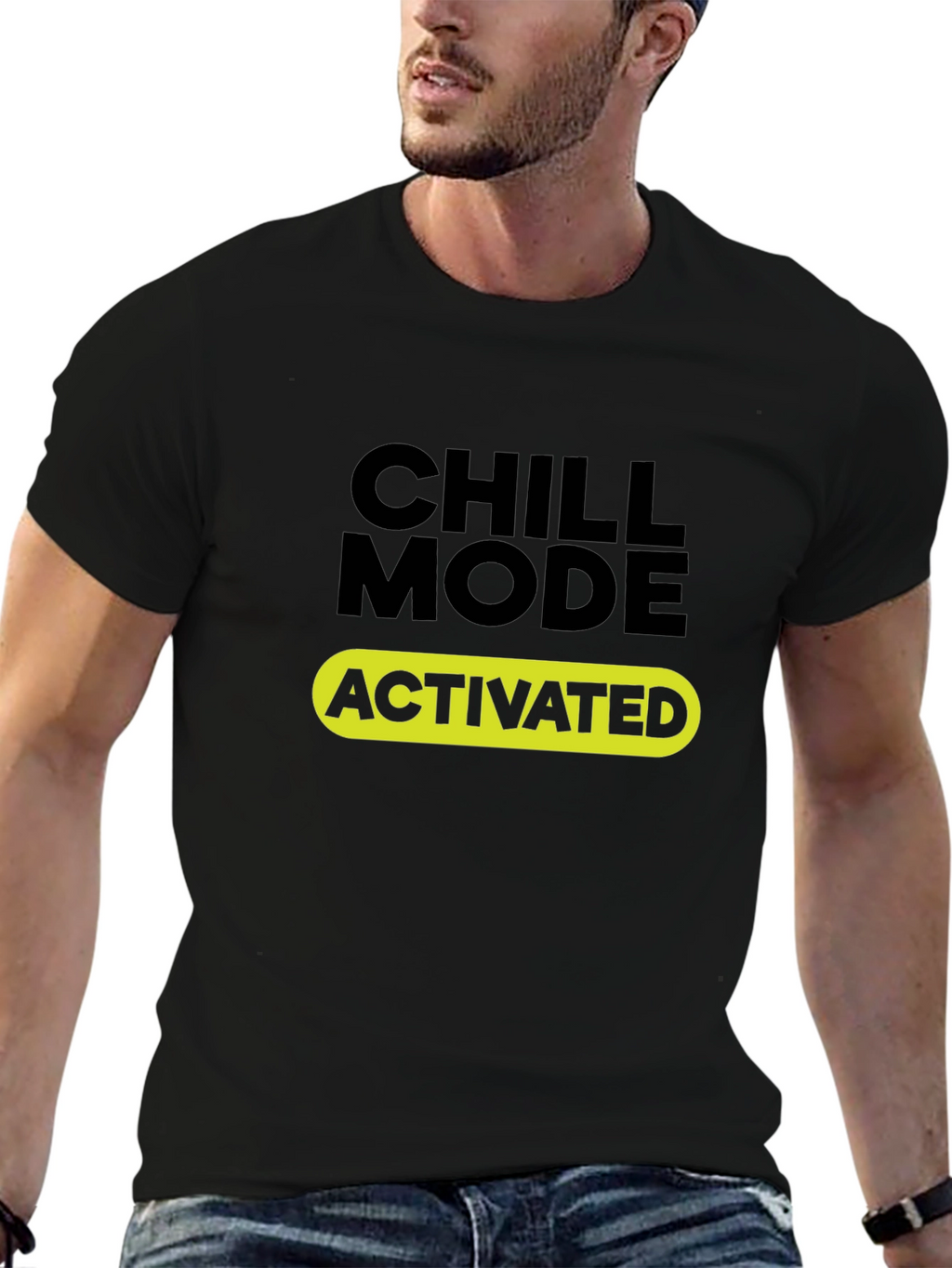 Chill Mode Activated Black T-Shirt
