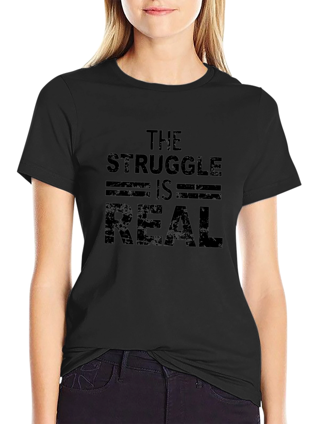 The Struggle is Real Mens Black T-Shirt