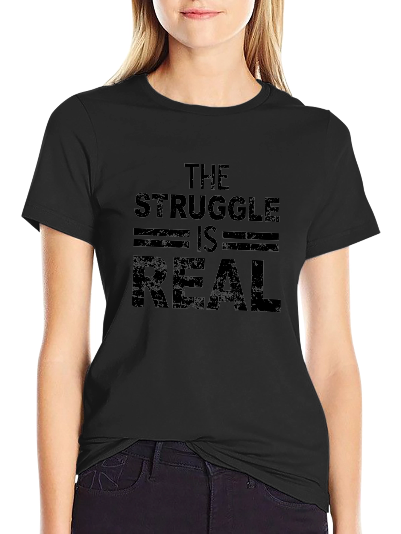 The Struggle is Real Mens Black T-Shirt
