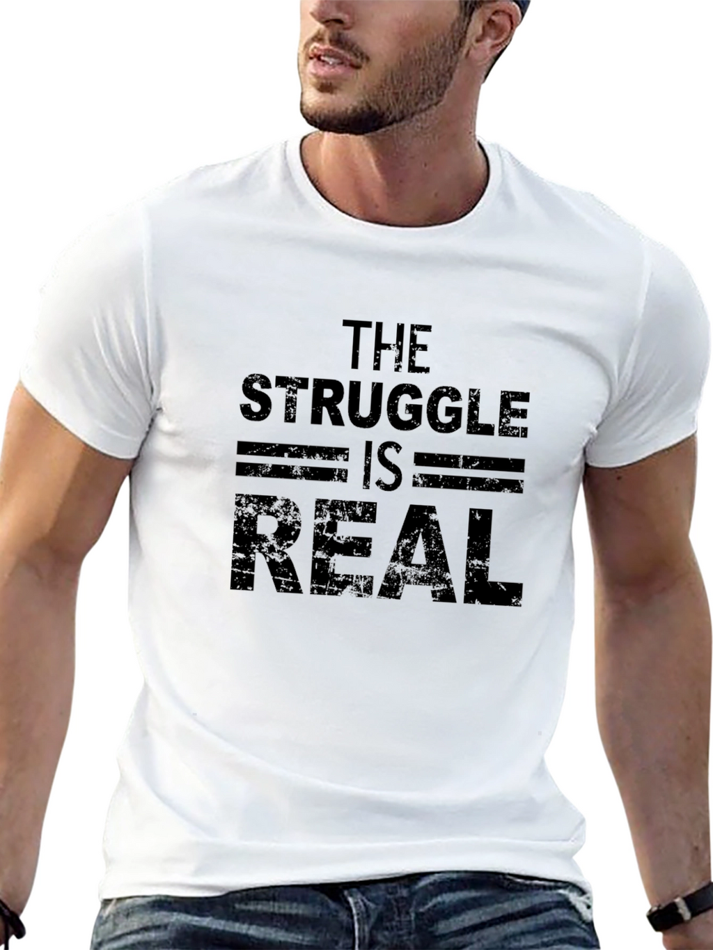 The Struggle is Real Mens Black T-Shirt