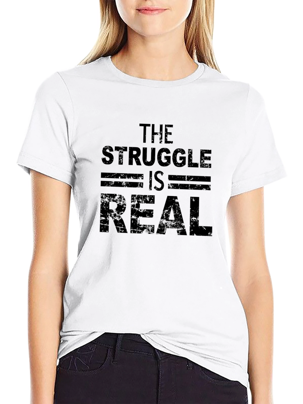 The Struggle is Real Mens Black T-Shirt