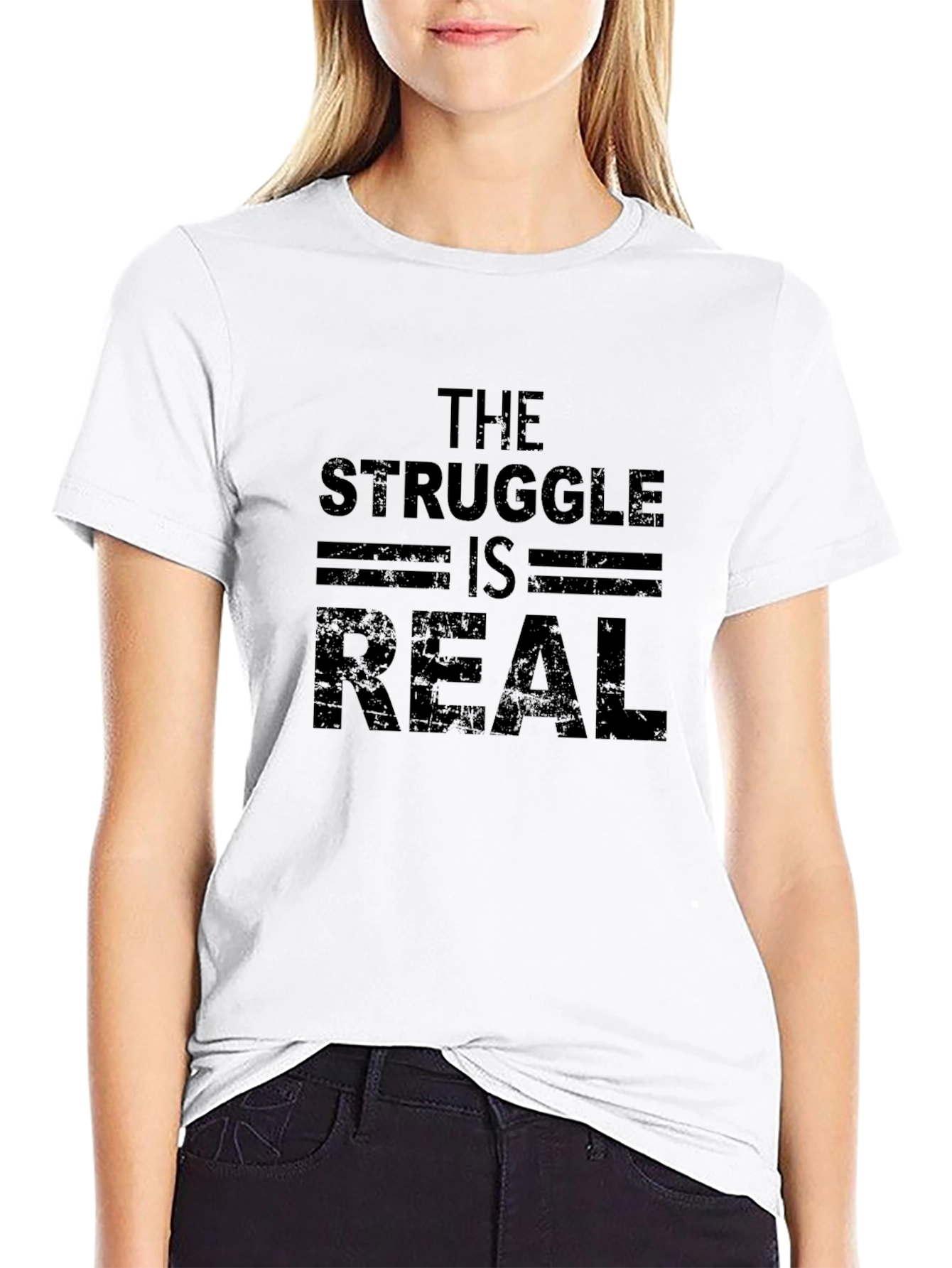 The Struggle is Real Mens Black T-Shirt