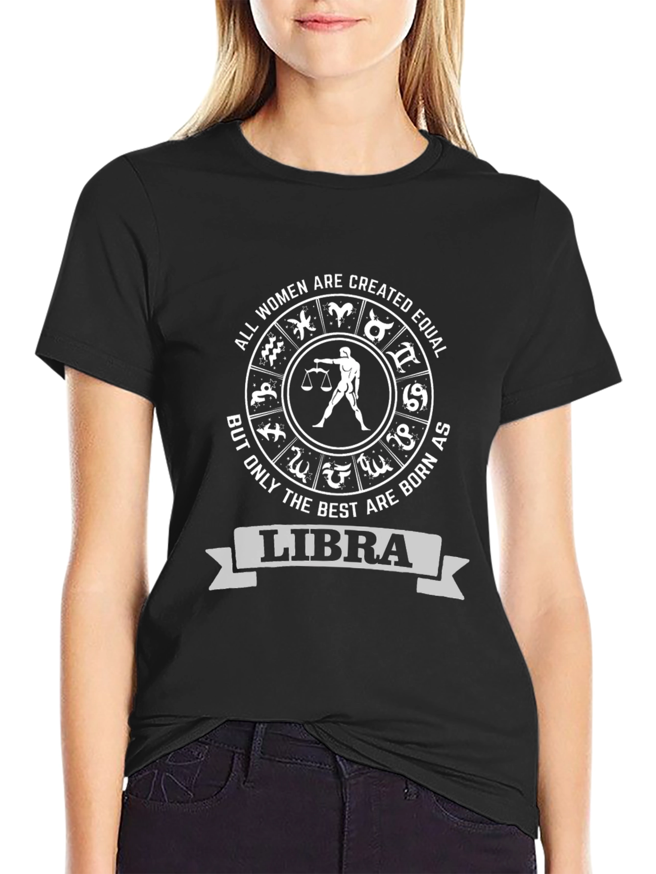 Libra Zodiac Womens T-Shirt - Best are Born as Libra!