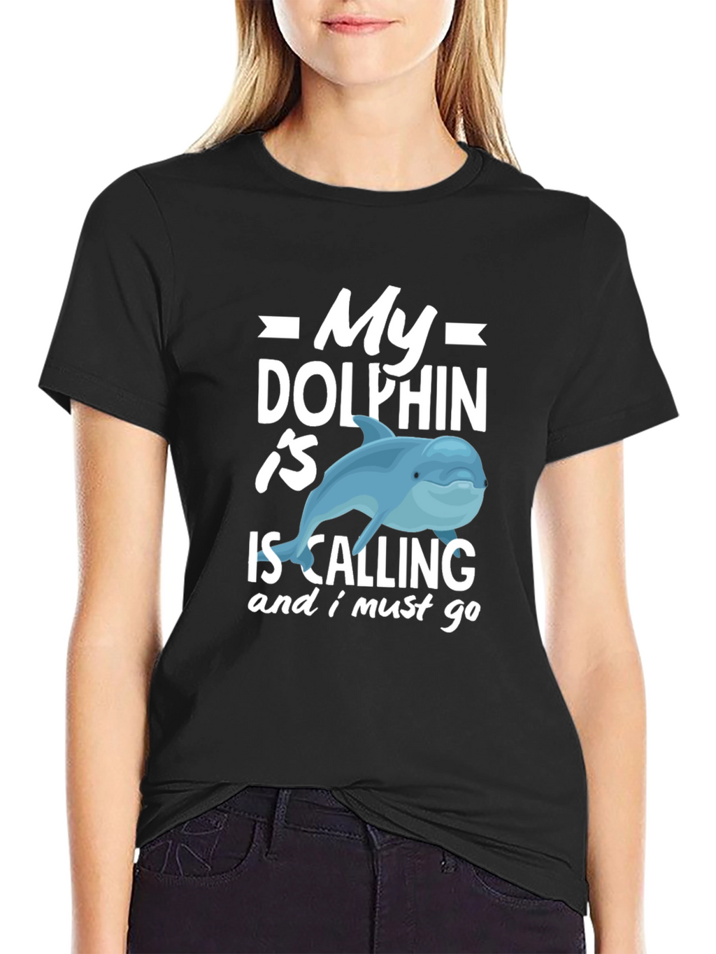 My Dolphin Is Calling Funny T-Shirt