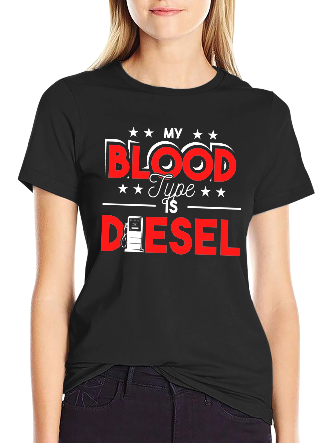 My Blood Type Is Diesel Black T-Shirt