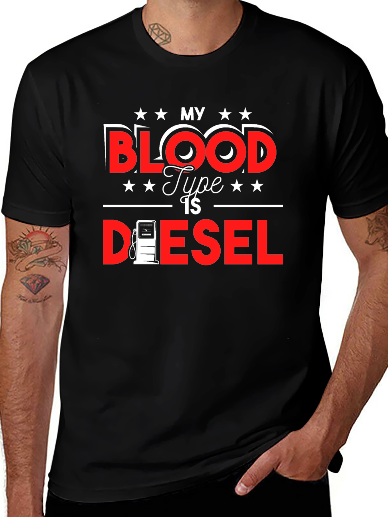 My Blood Type Is Diesel Black T-Shirt