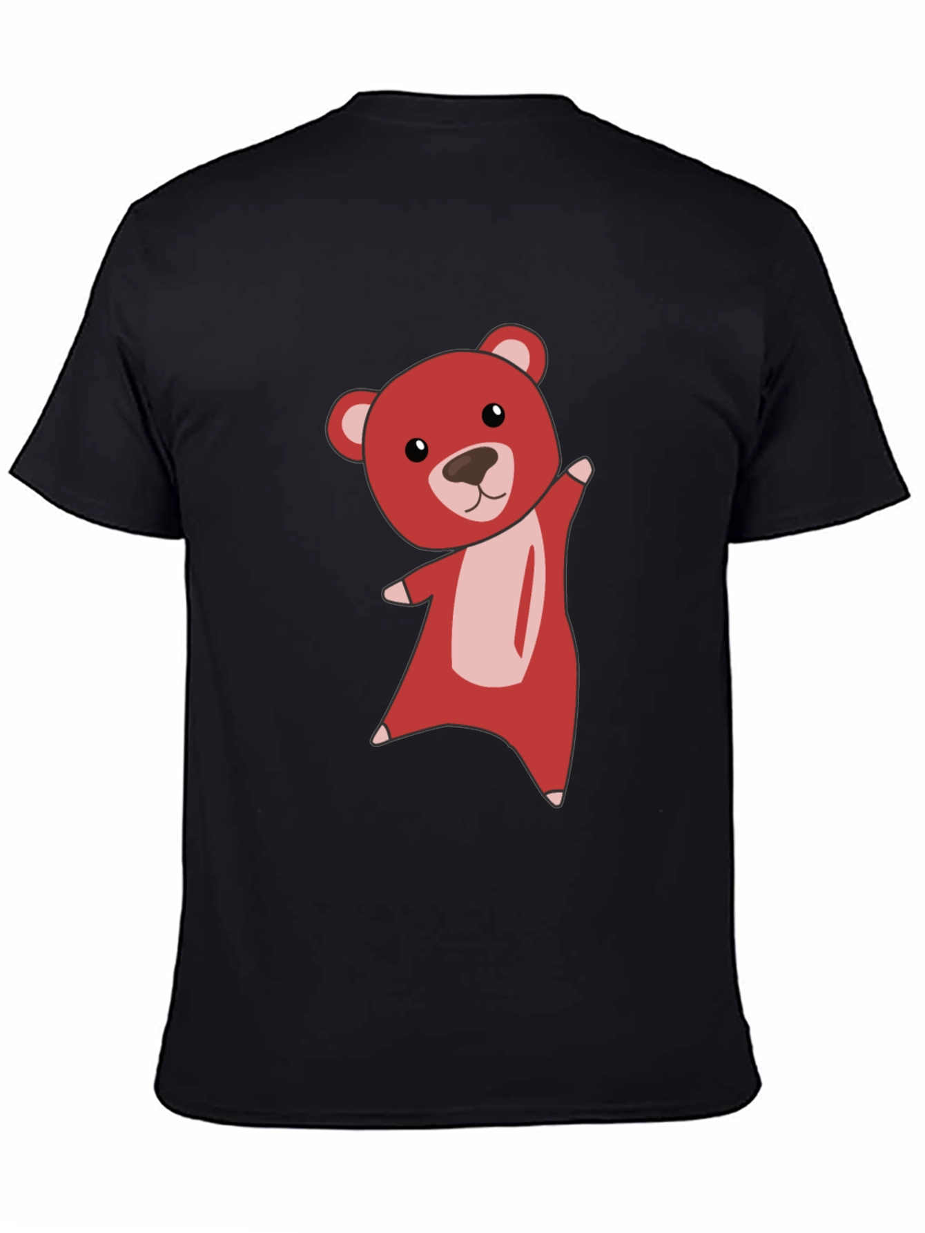 Cute Bear Graphic Tee - Soft Black T-Shirt