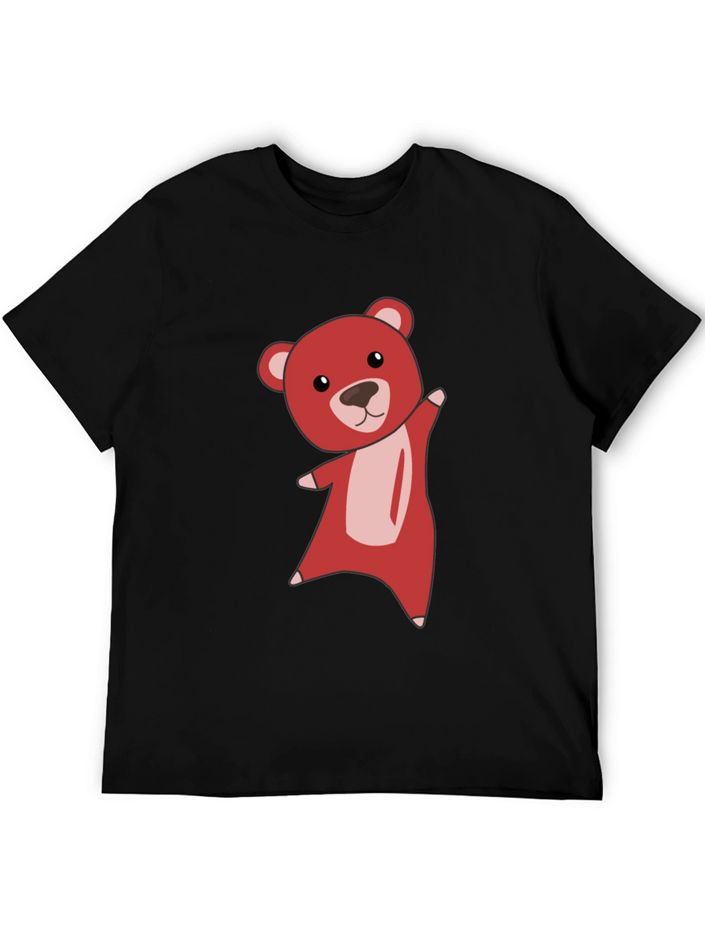 Cute Bear Graphic Tee - Soft Black T-Shirt