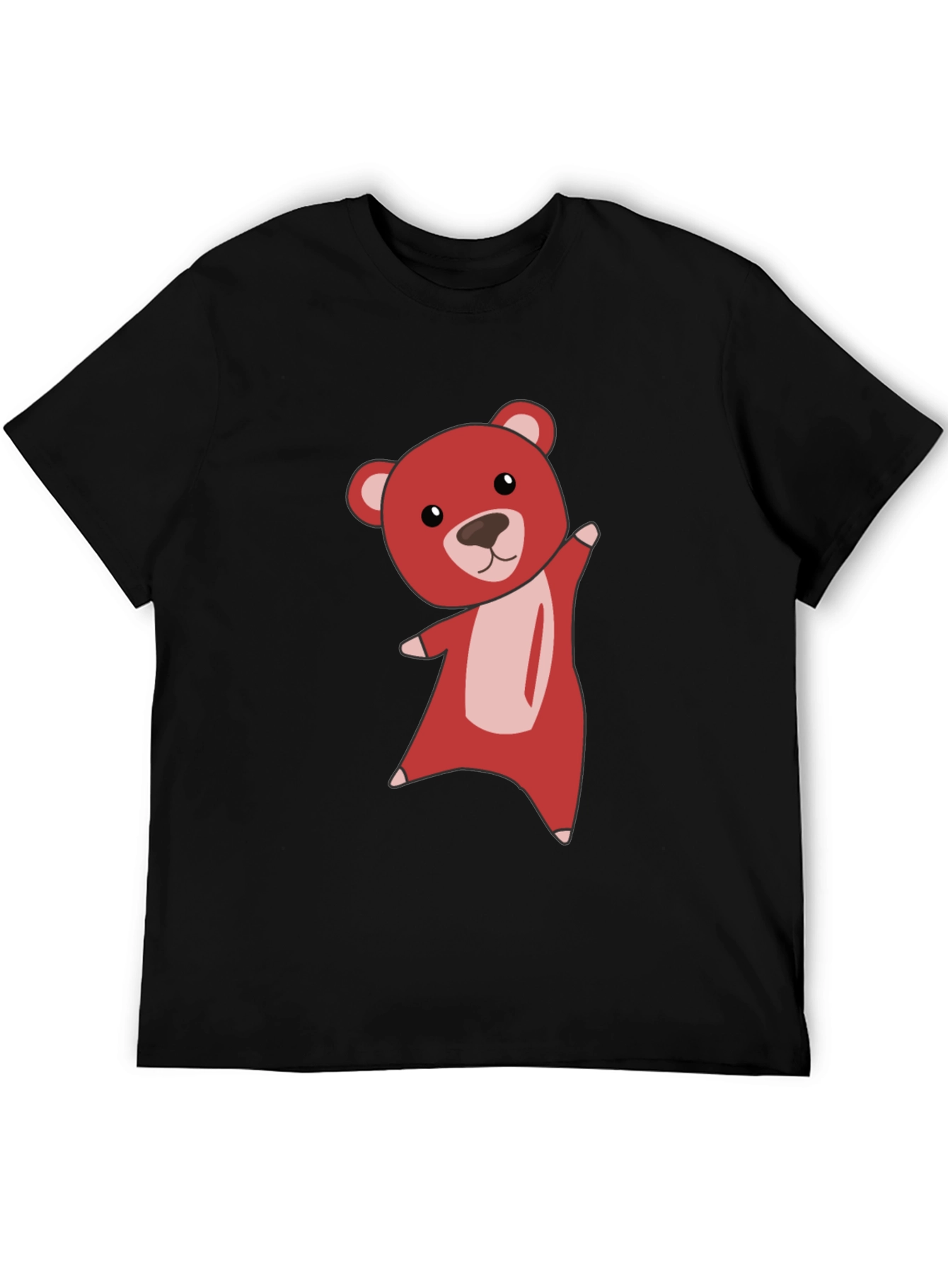 Cute Bear Graphic Tee - Soft Black T-Shirt