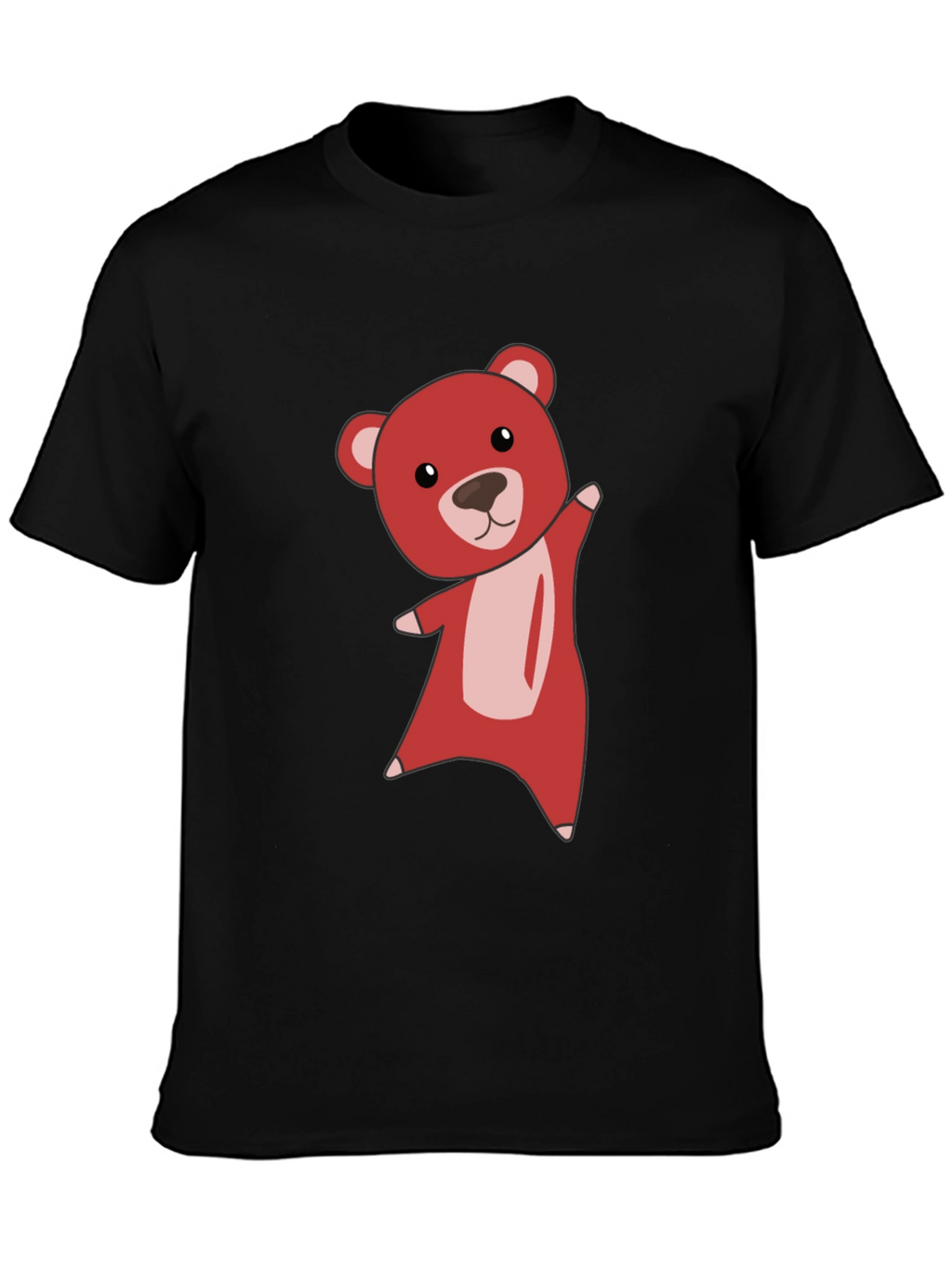 Cute Bear Graphic Tee - Soft Black T-Shirt