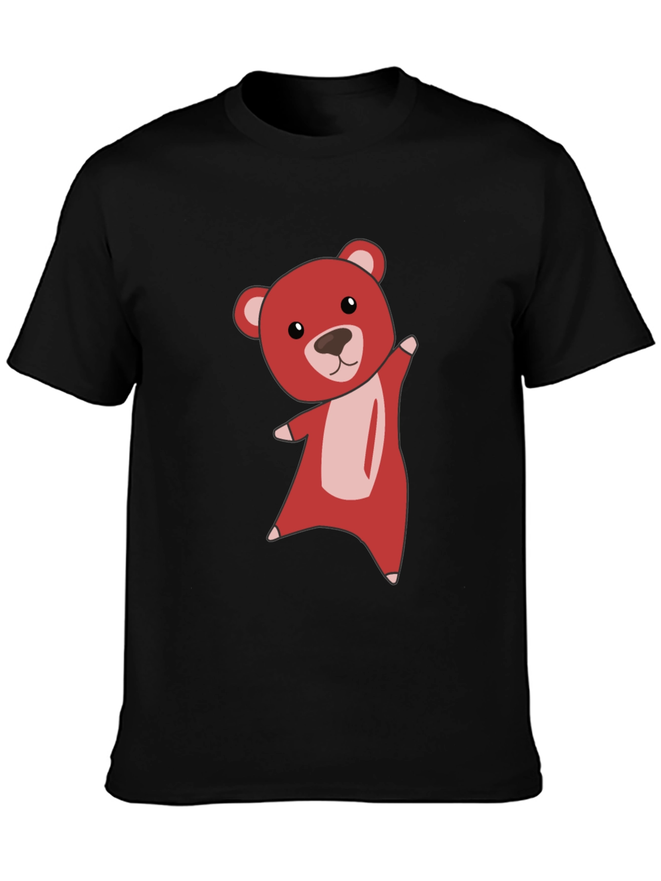 Cute Bear Graphic Tee - Soft Black T-Shirt