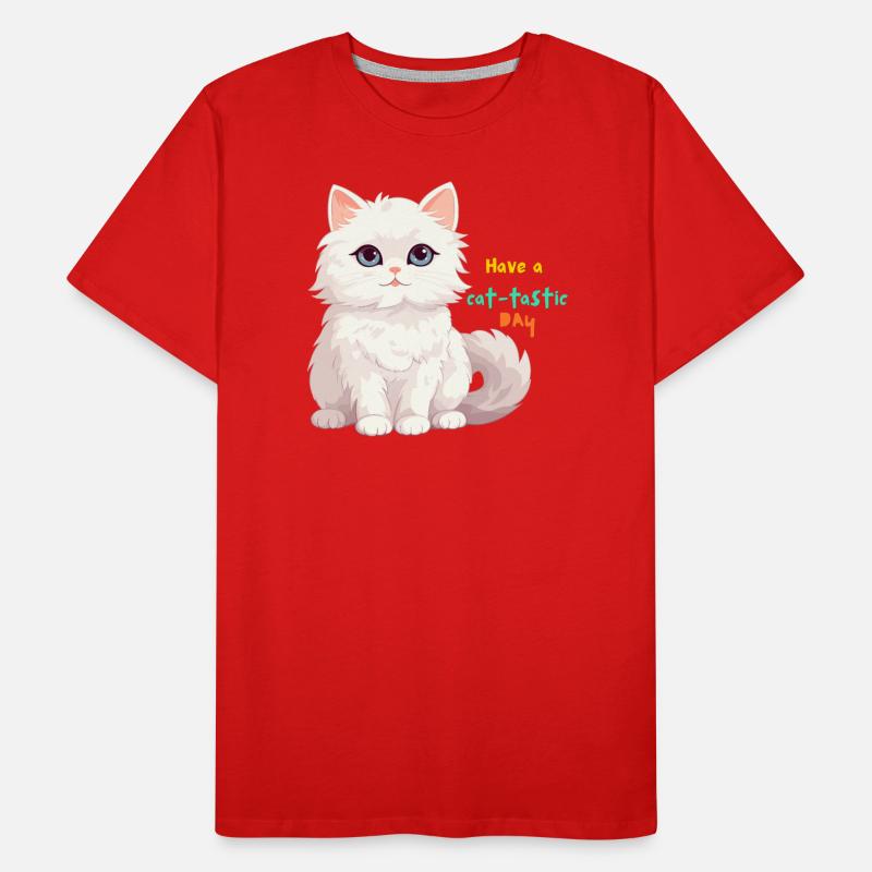 Whimsical White Cat with Playful Text