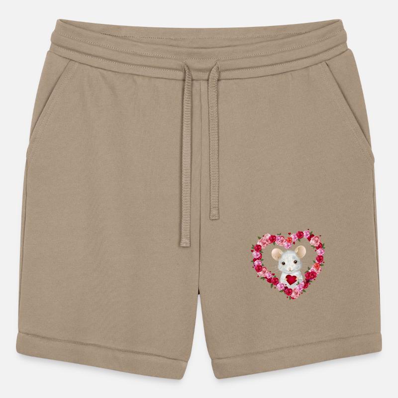 white mouse with rose heart for Valentine's Day