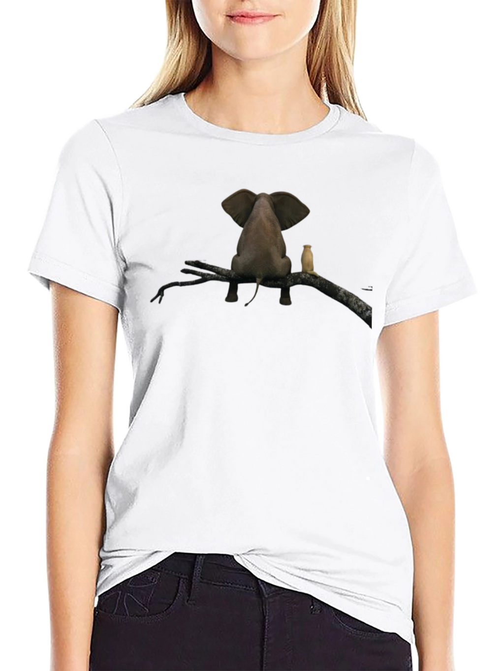Elephant & Meercat Branch Black T-Shirt