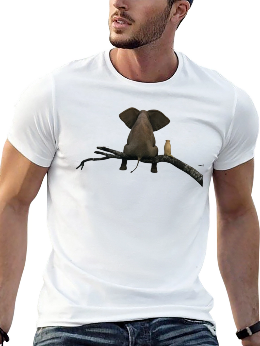 Elephant & Meercat Branch Black T-Shirt