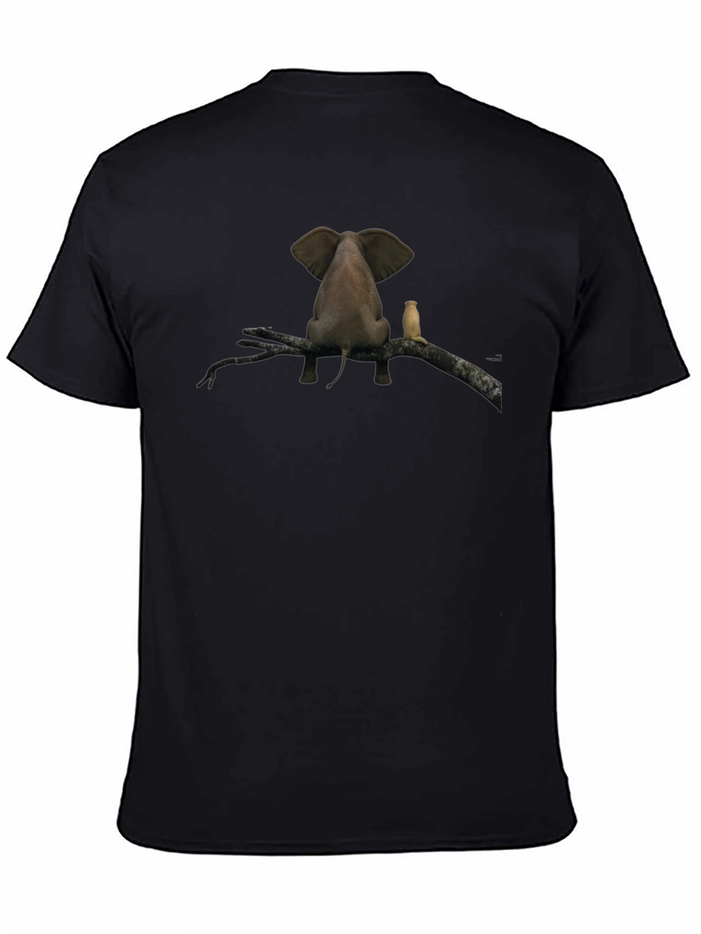Elephant & Meercat Branch Black T-Shirt