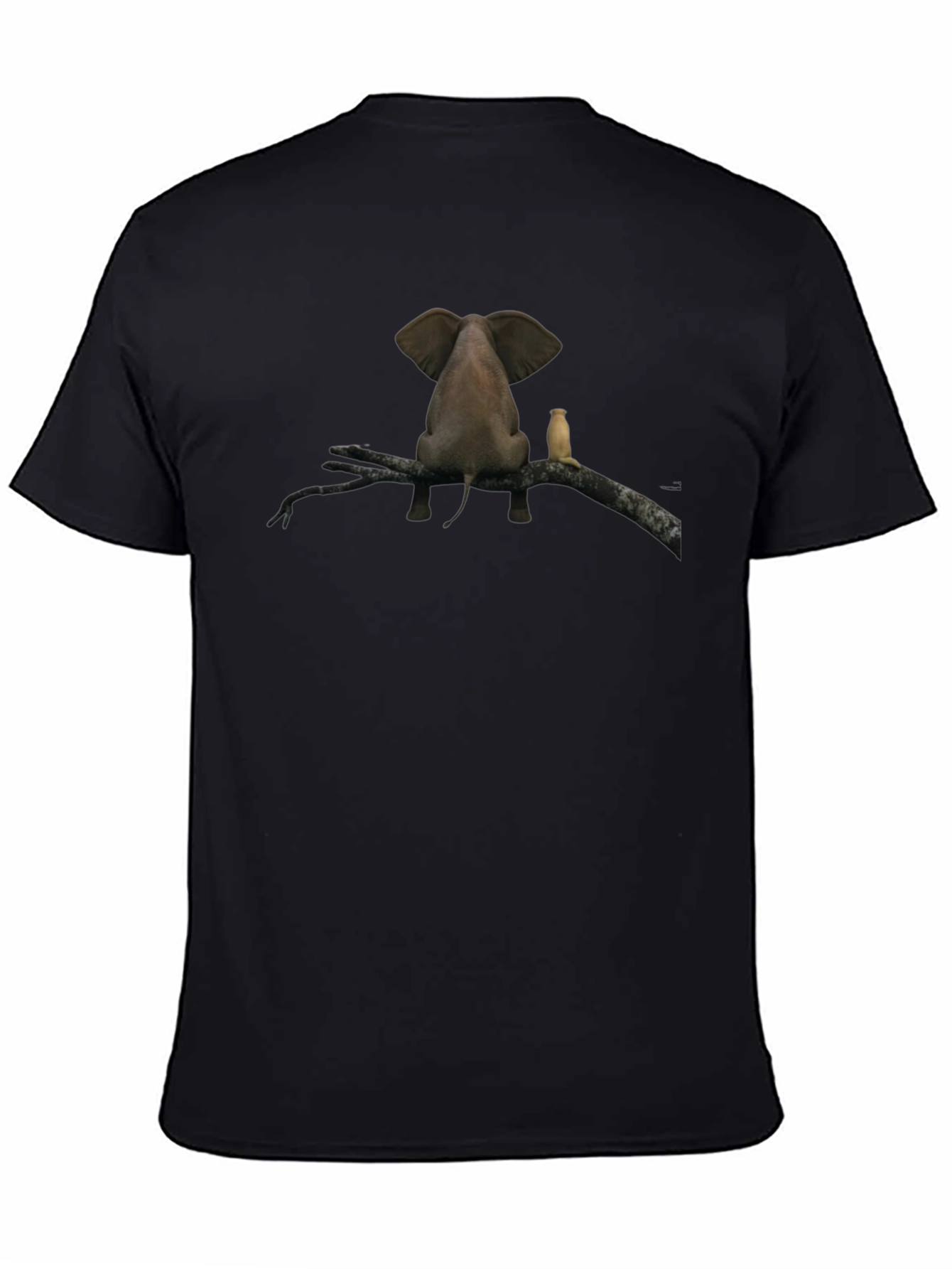 Elephant & Meercat Branch Black T-Shirt
