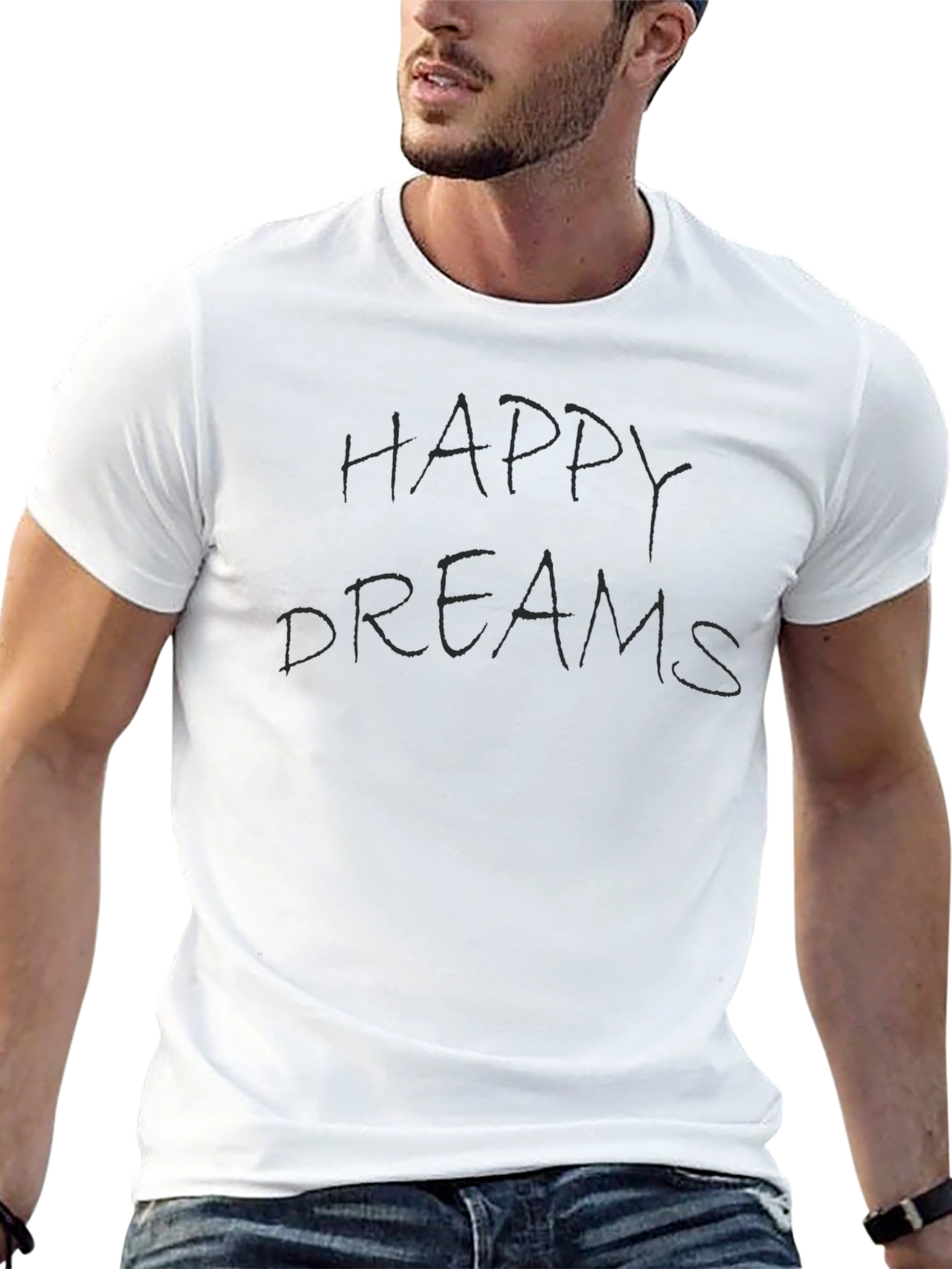 Happy Dreams Black Graphic T-Shirt