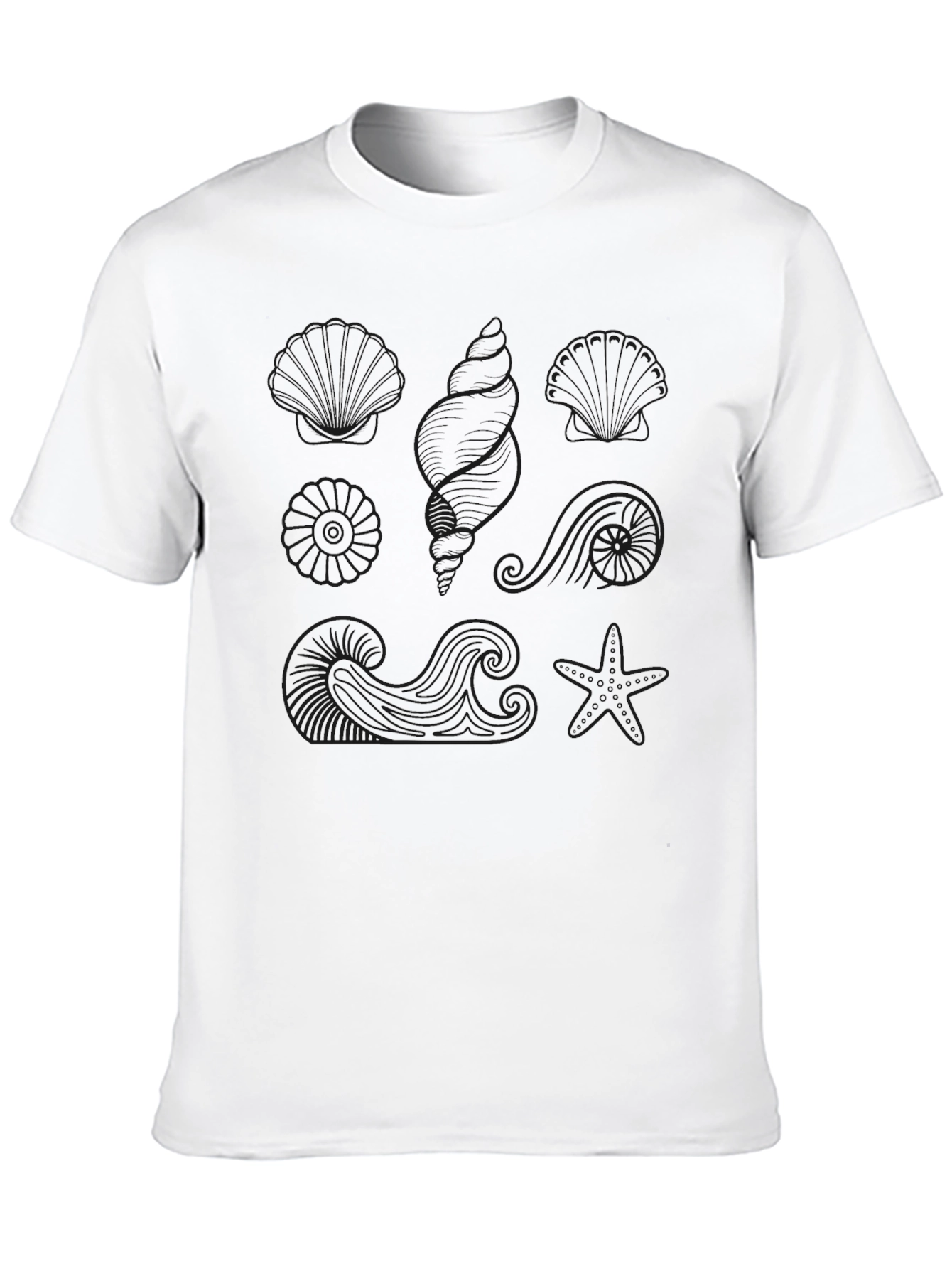 Ocean Life Graphic Black Tee