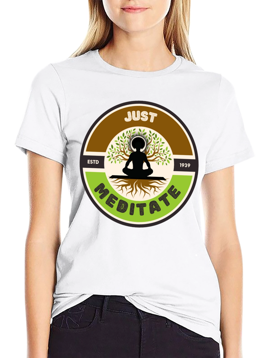 Just Meditate Black Graphic Tee