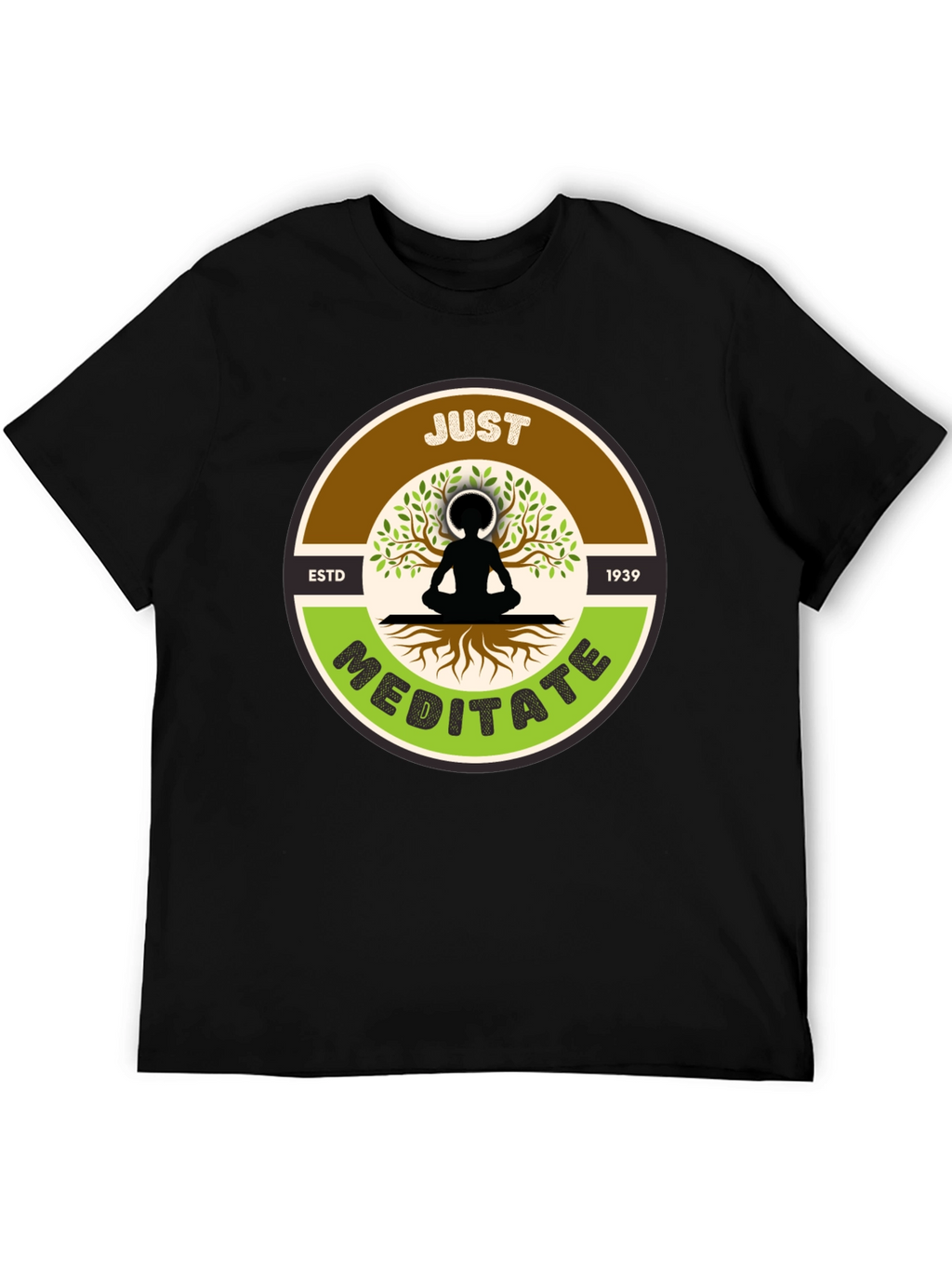 Just Meditate Black Graphic Tee