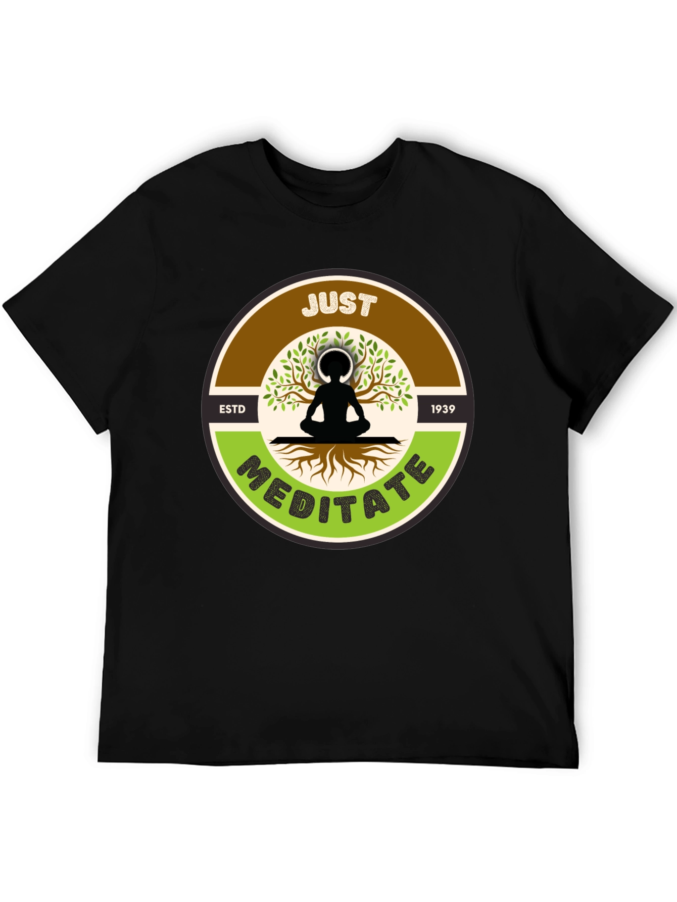 Just Meditate Black Graphic Tee