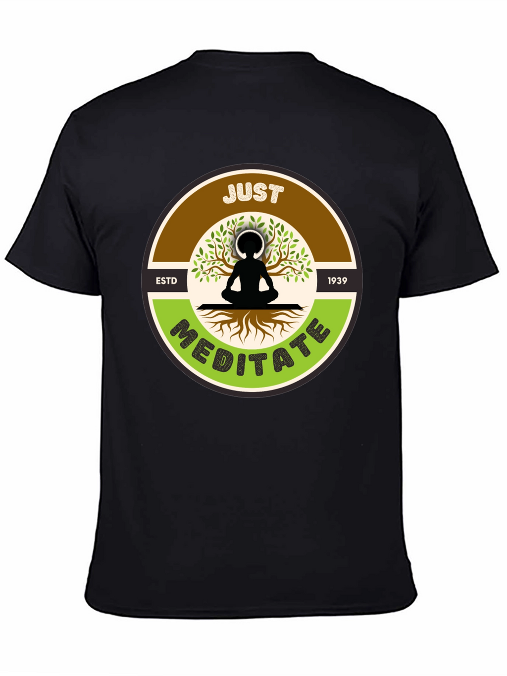 Just Meditate Black Graphic Tee