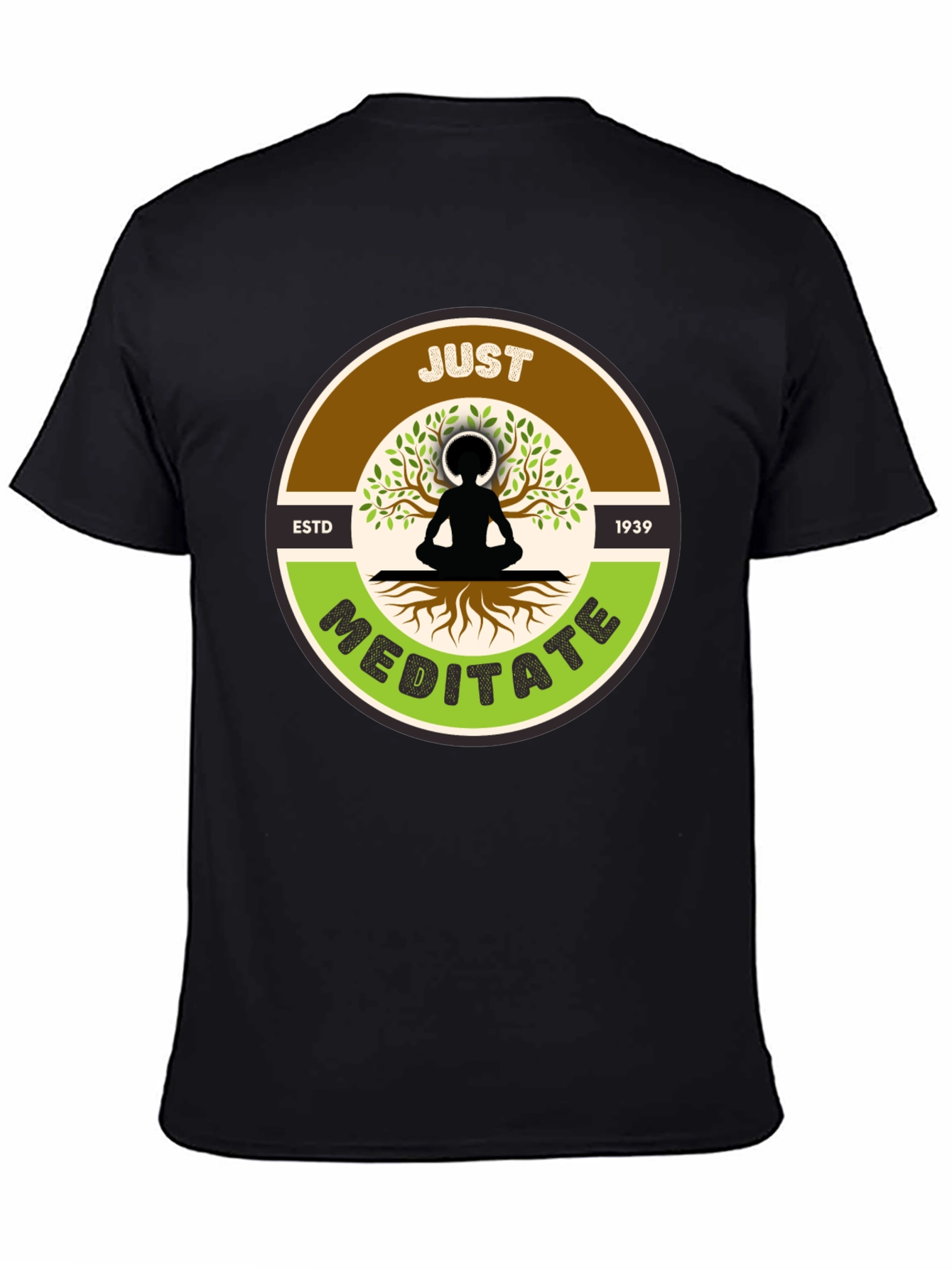 Just Meditate Black Graphic Tee