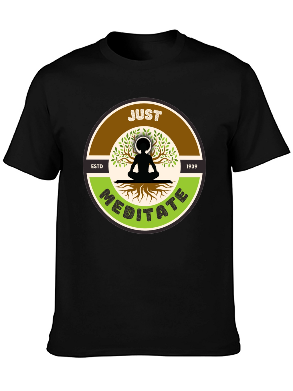 Just Meditate Black Graphic Tee