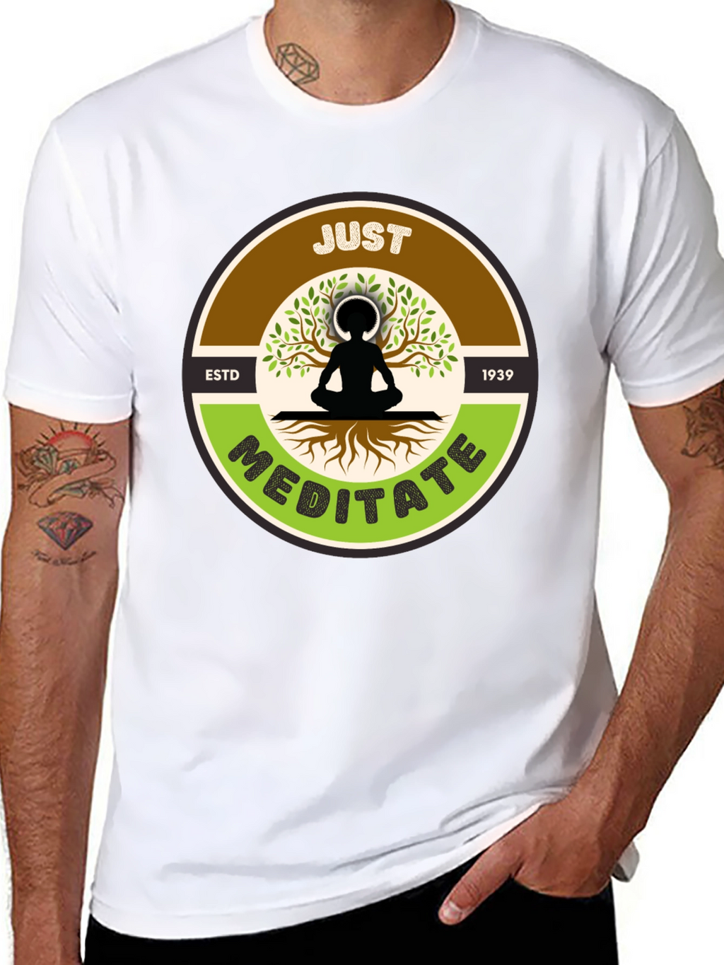 Just Meditate Black Graphic Tee