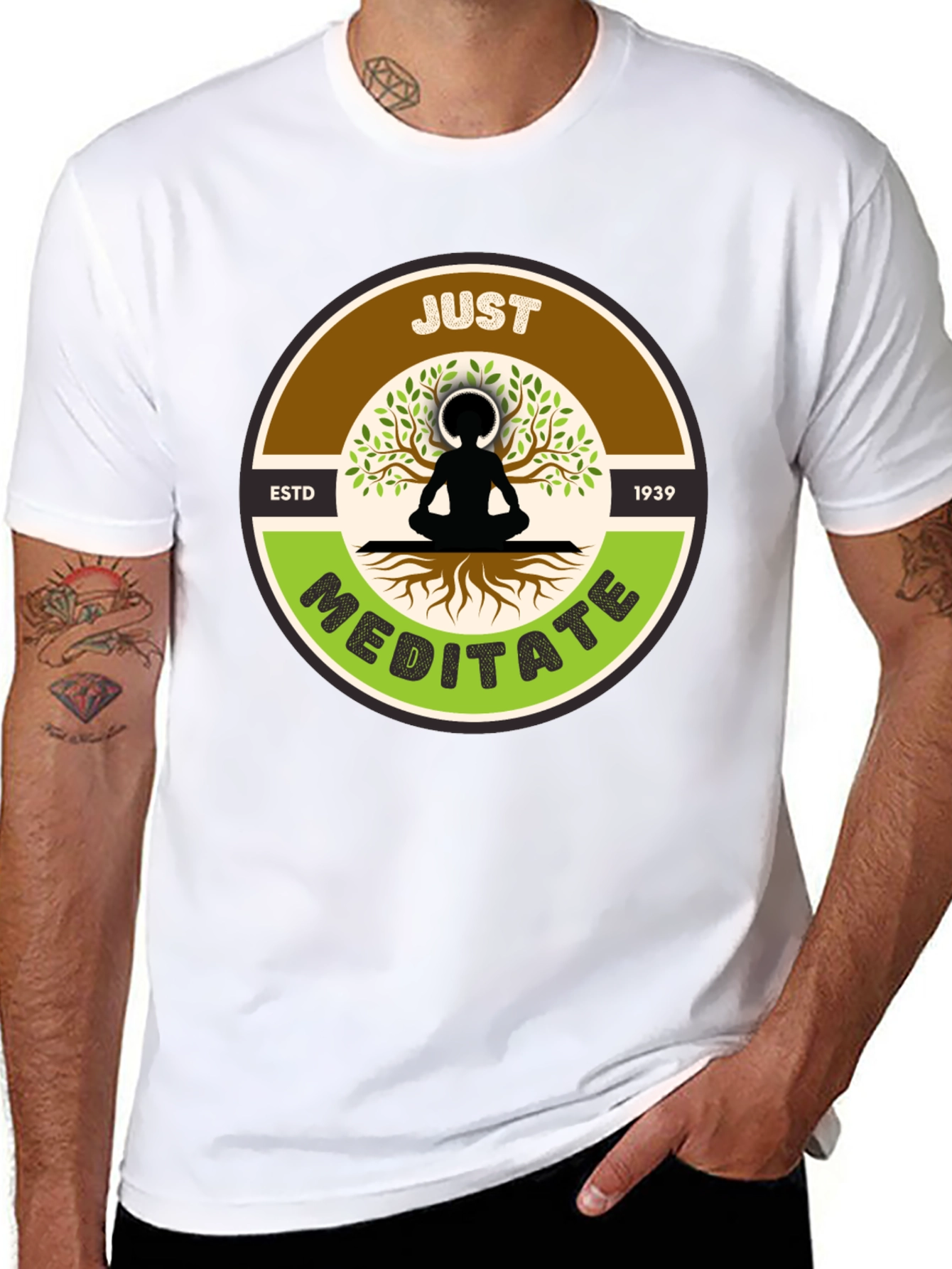Just Meditate Black Graphic Tee