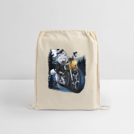 Wolf Riding Chopper Motorcycle In Full Moon