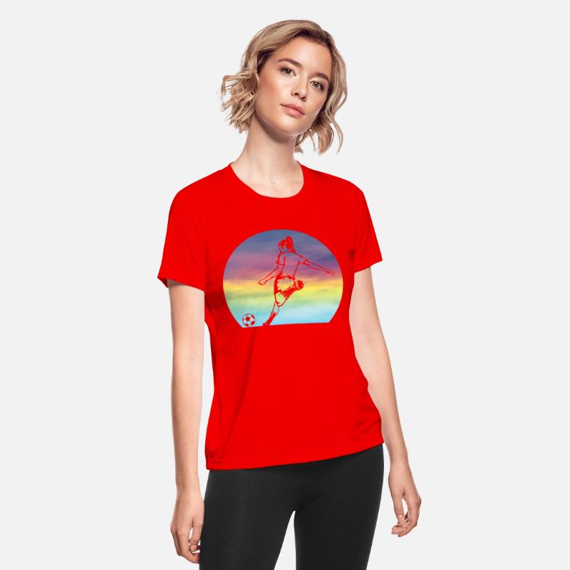 Women's Soccer Silhouette Retro Sunset Girls