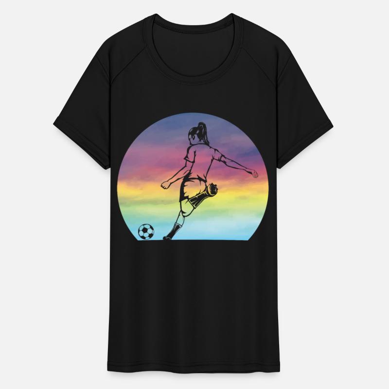 Women's Soccer Silhouette Retro Sunset Girls