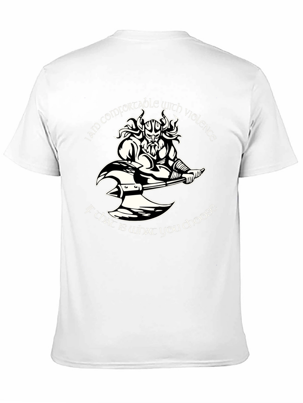 Comfortable with Violence Viking Graphic T-Shirt