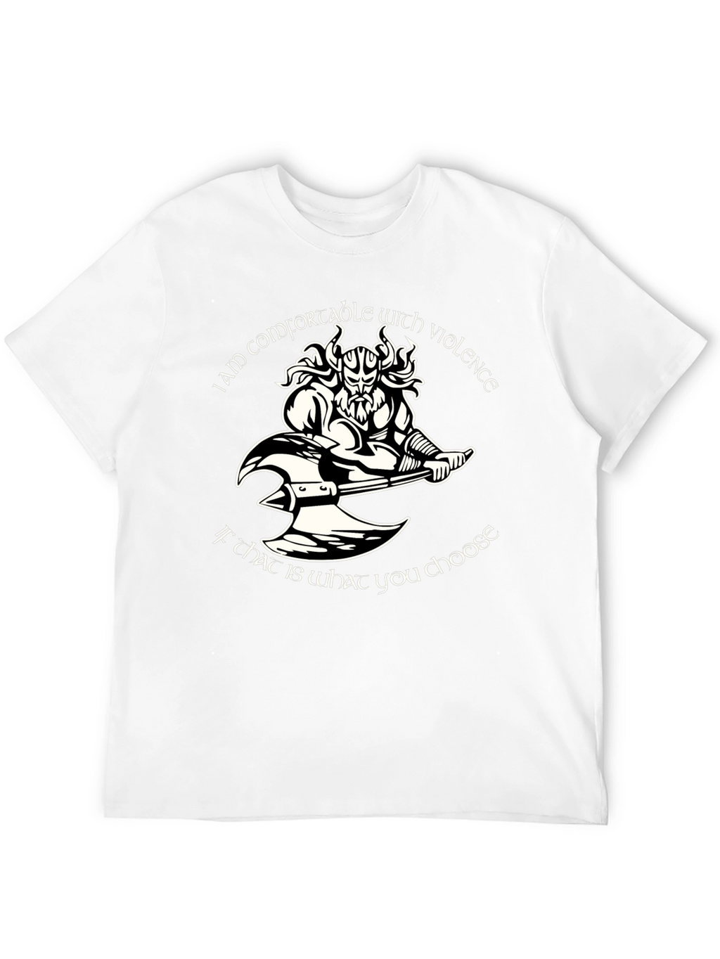 Comfortable with Violence Viking Graphic T-Shirt
