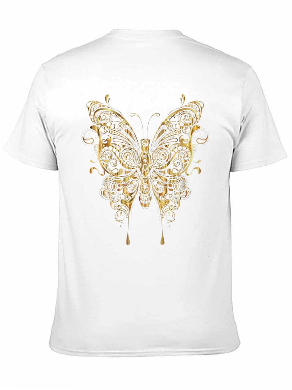 Ornate Gold Butterfly Graphic T-Shirt