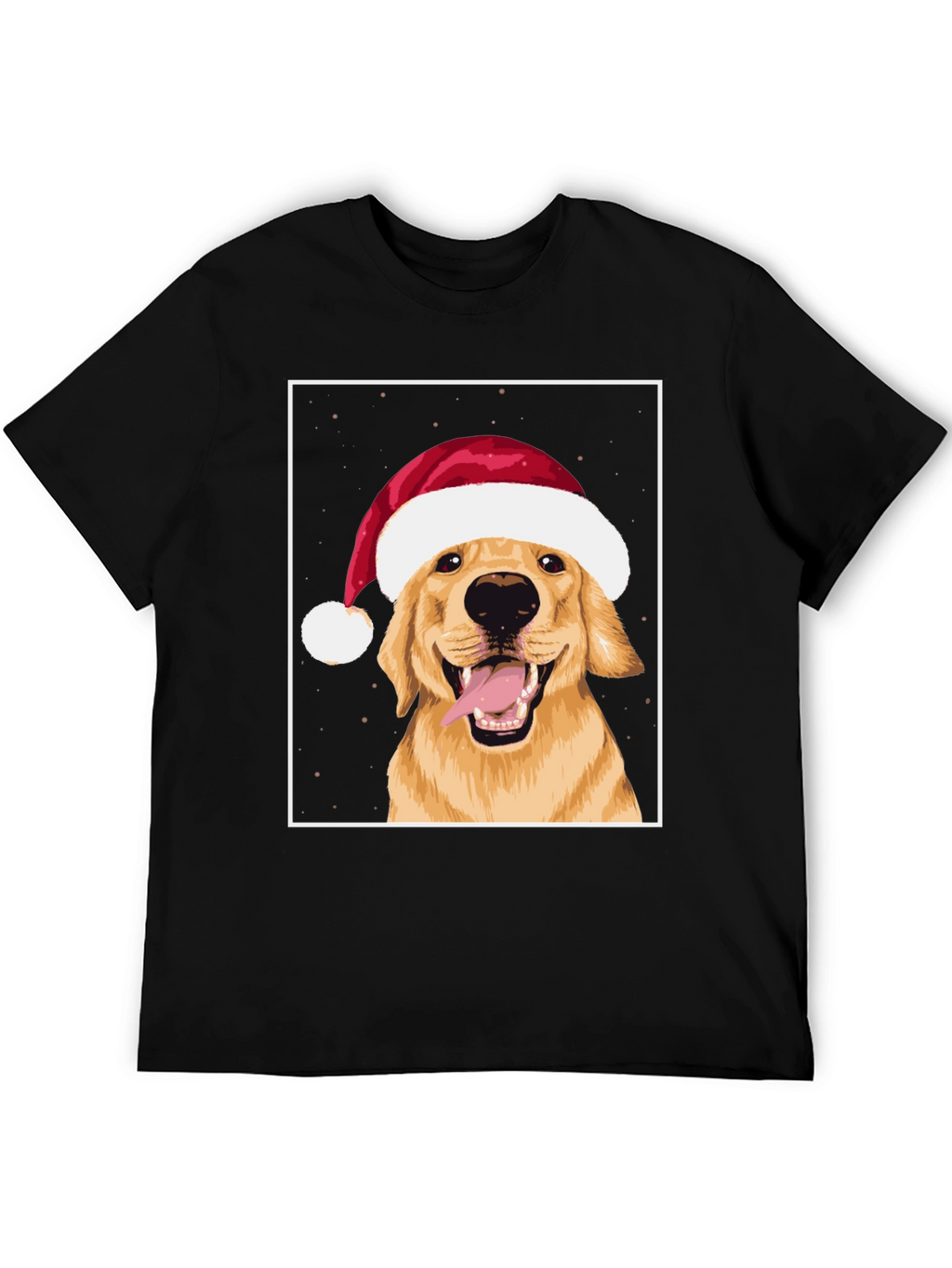 Dog with Santa Hat Graphic Tee