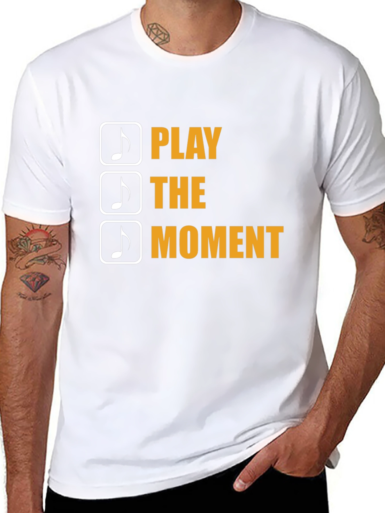 Play the Moment Graphic Tee - Musicians Black Cotton T-Shirt