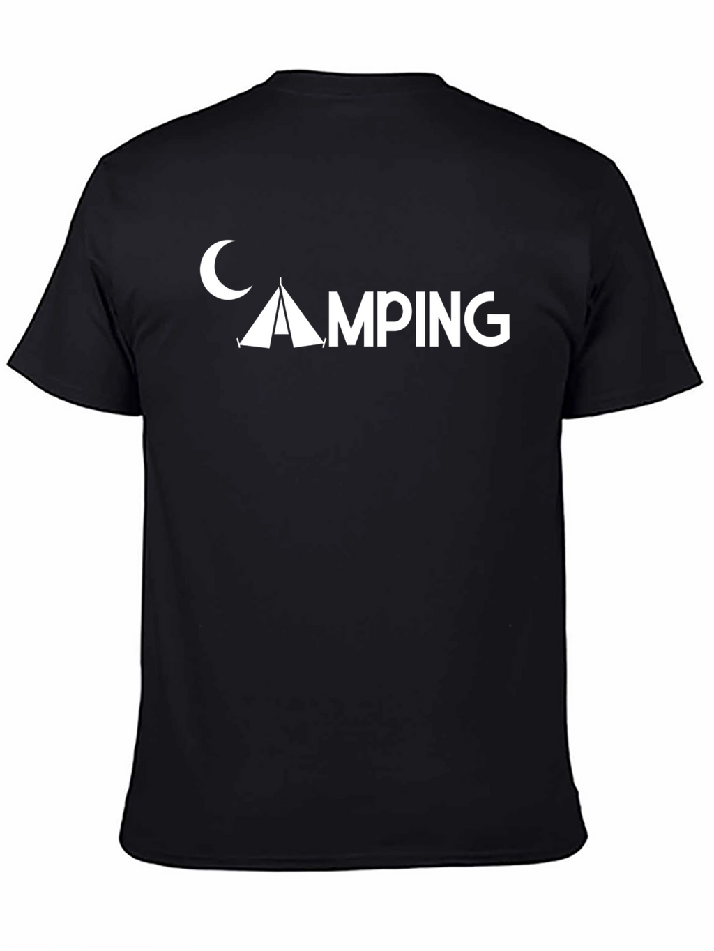 Camping Graphic T-Shirt - Moon & Tent Design