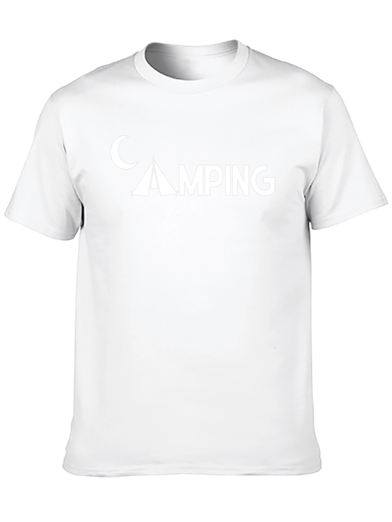 Camping Graphic T-Shirt - Moon & Tent Design