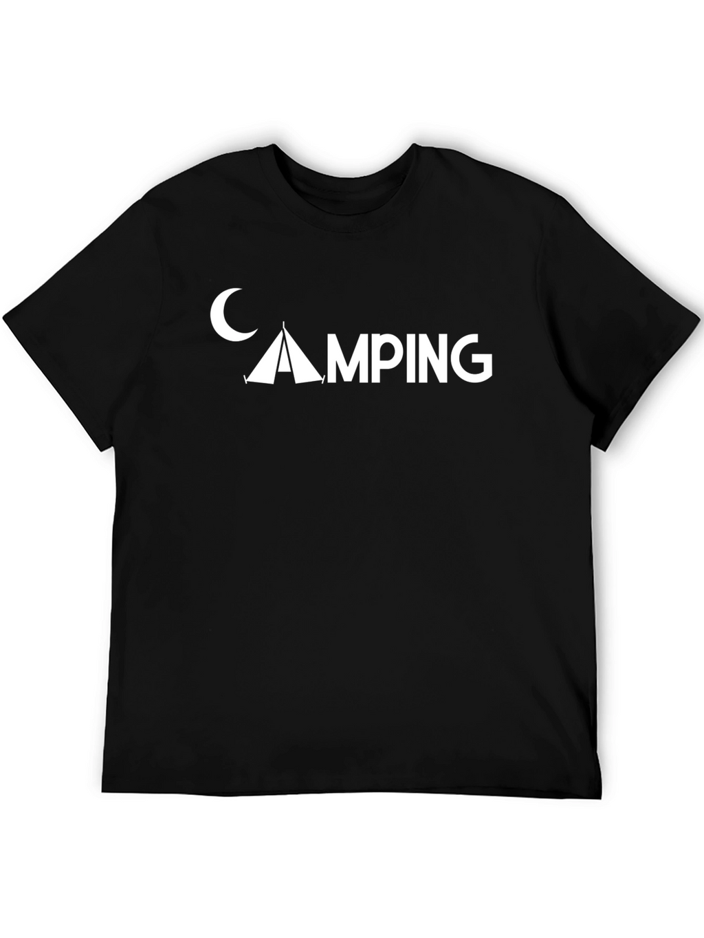 Camping Graphic T-Shirt - Moon & Tent Design