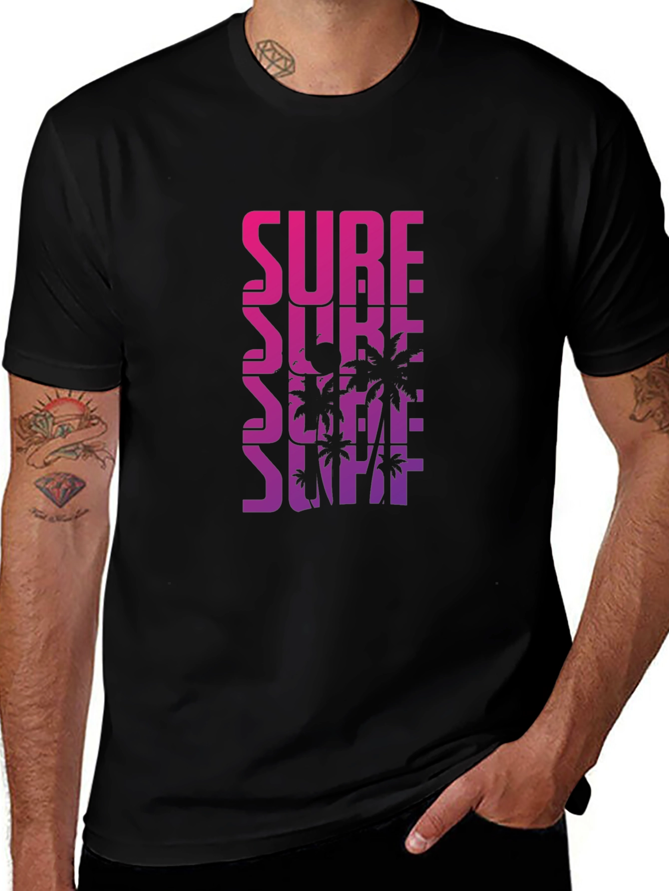 Surf Palm Tee - Gradient Design