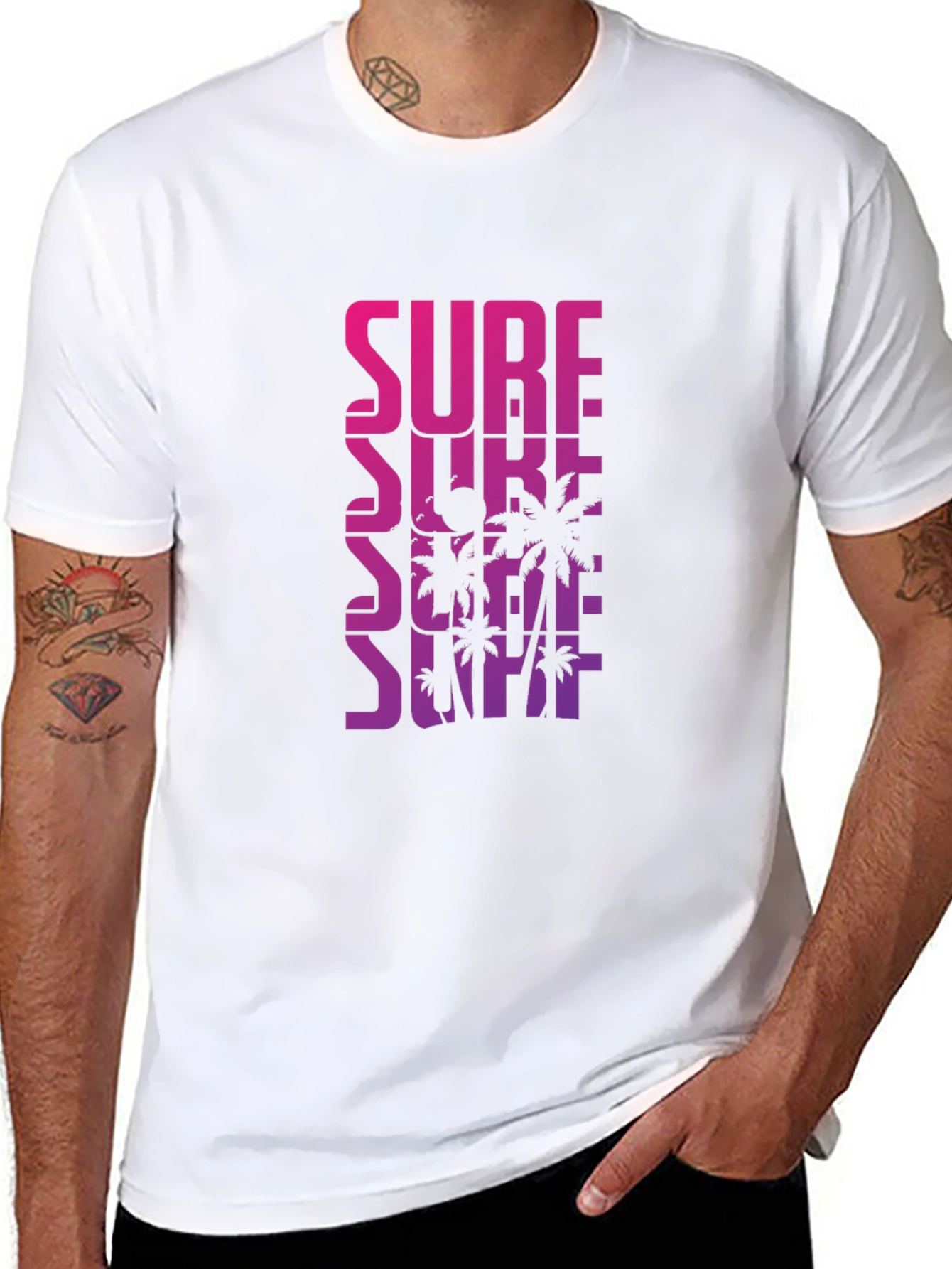 Surf Palm Tee - Gradient Design