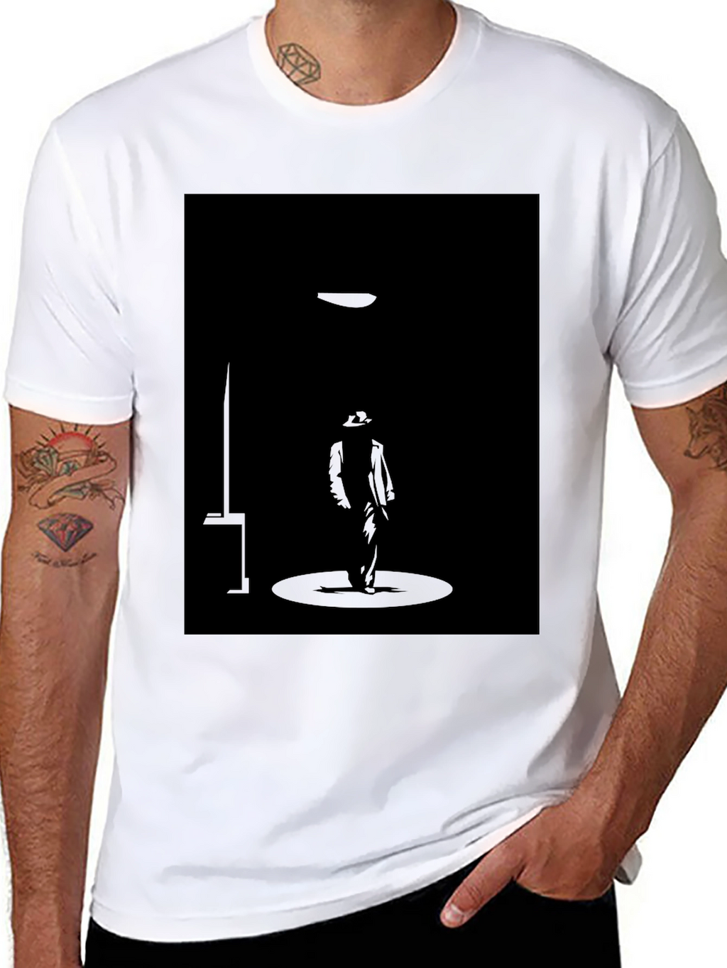 Silhouette Spotlight Graphic Black T-Shirt