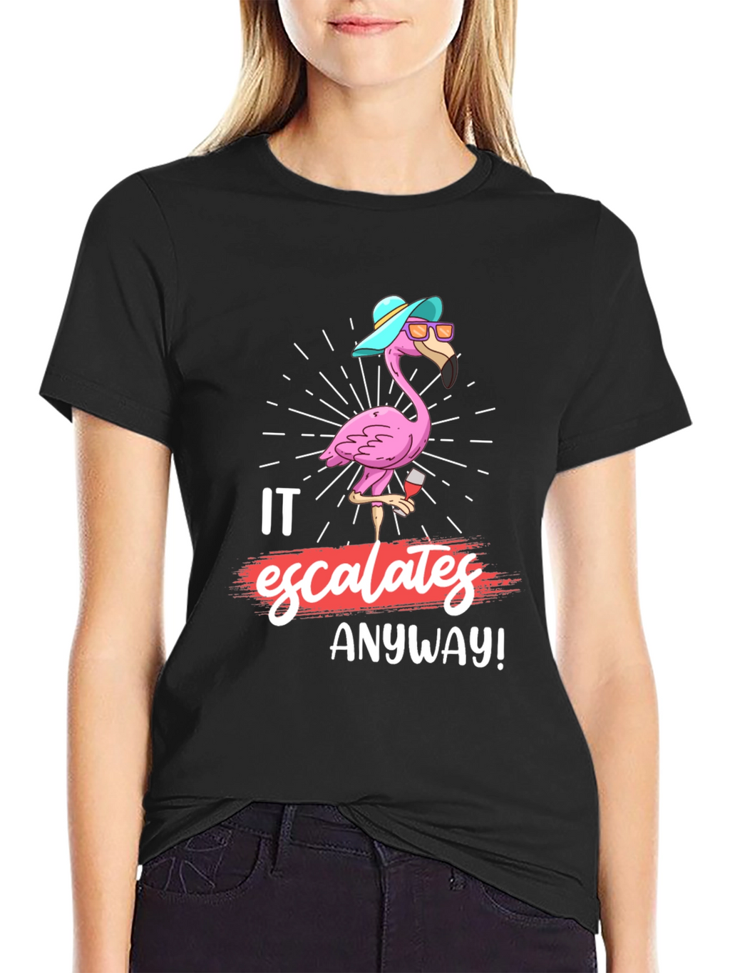Funny Flamingo It Escalates Anyway T-Shirt
