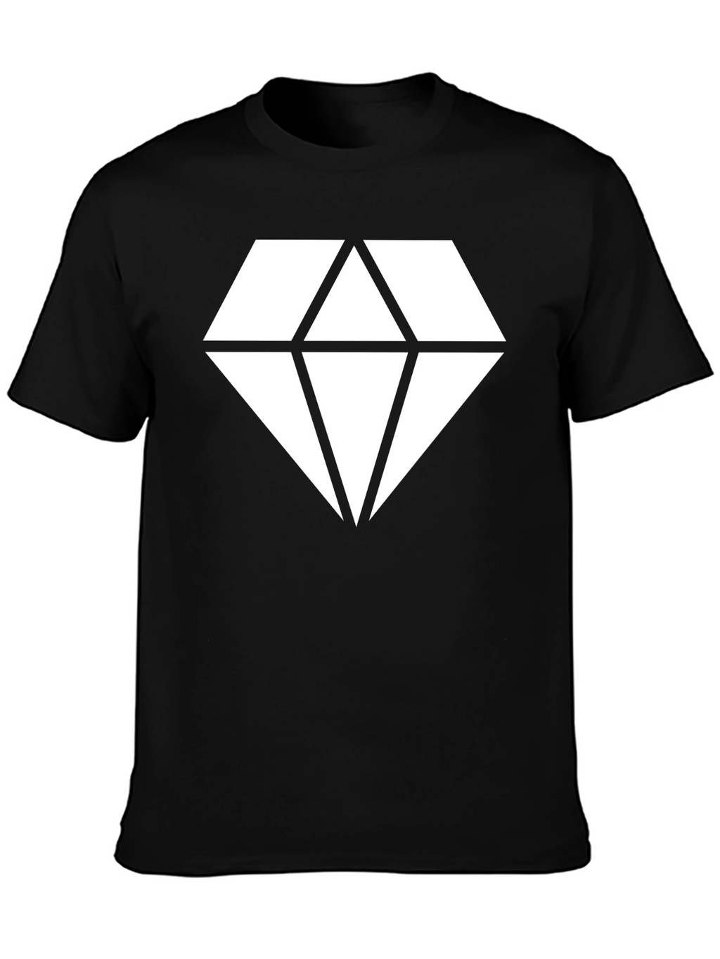 Black T-Shirt with Geometric Diamond Graphic