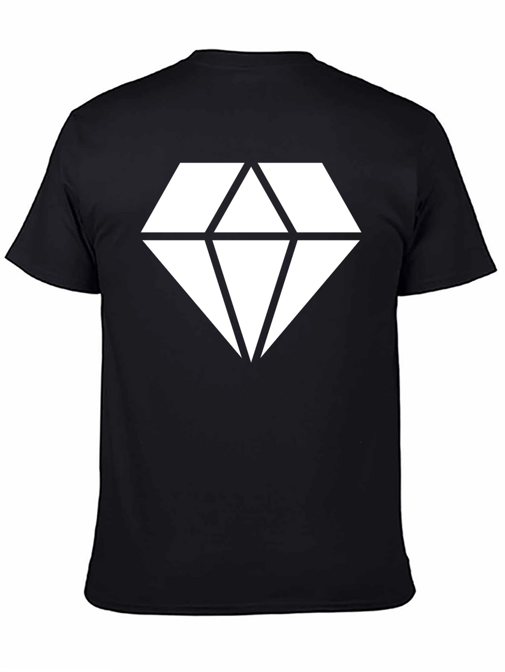 Black T-Shirt with Geometric Diamond Graphic