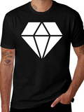 Black T-Shirt with Geometric Diamond Graphic